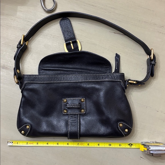 Black Leather Dooney and Bourke Shoulder Bag - Picture 8 of 9